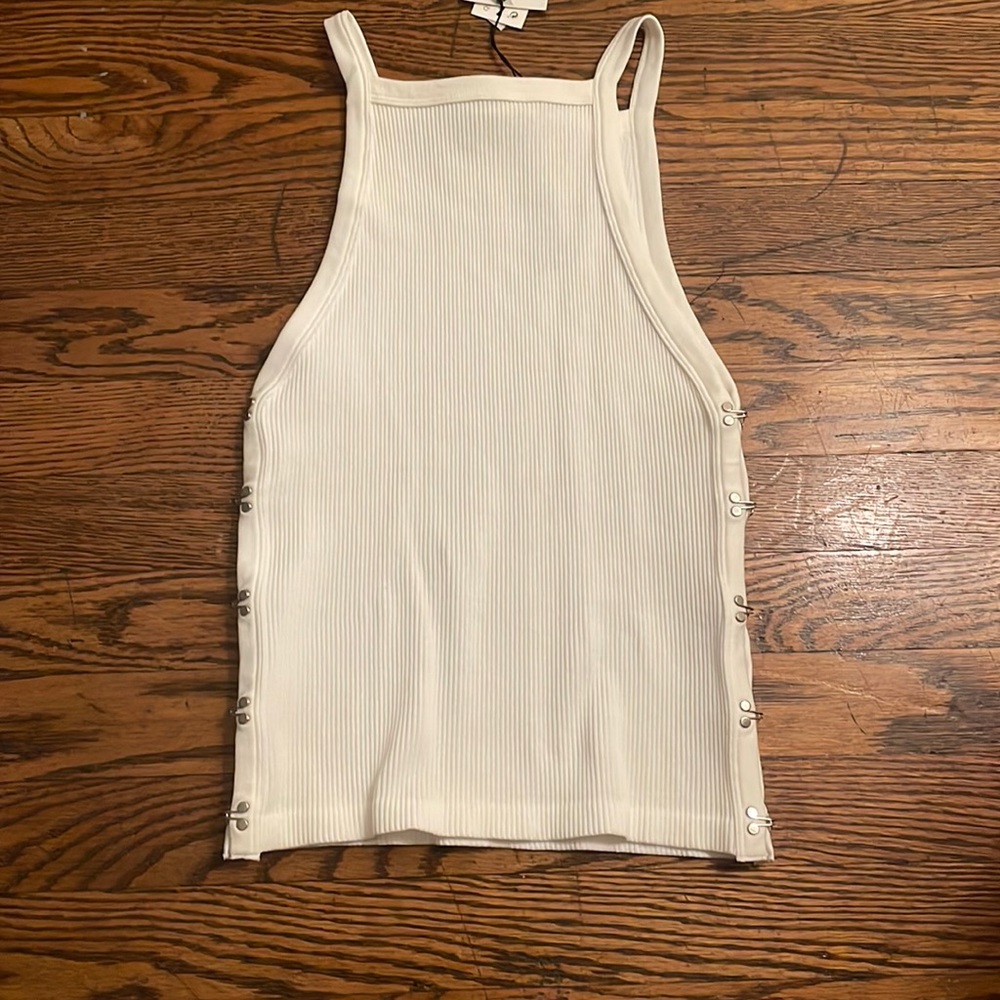 NWT fun white tank top